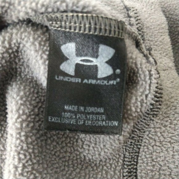 Under Armour Men's 1/4 Zip Fleece Sweatshirt Arm Pocket Gray Size M Loose - Picture 8 of 9